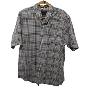 Saddlebred Men's Blue Plaid Short Sleeve Shirt Size XL